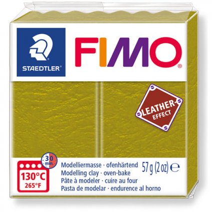 FIMO Leather Effect 519 olivová zelená