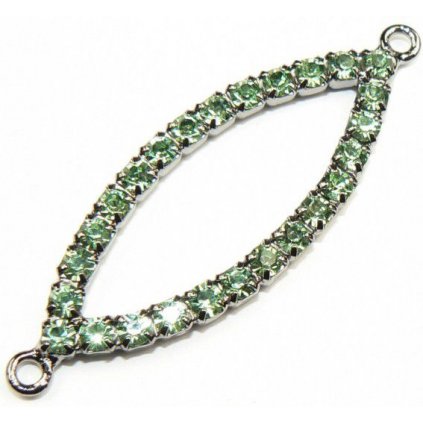 Štrasový list s očkami peridot