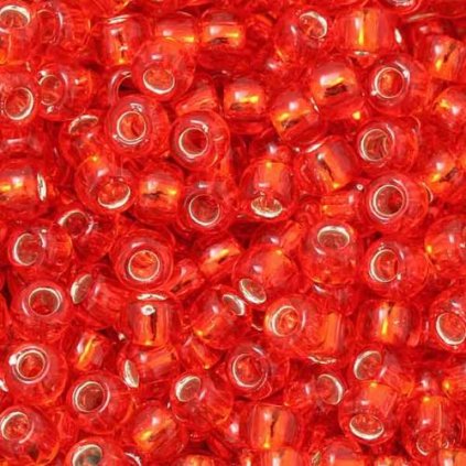 TOHO Round 8/0 Silver/Lt Siam Ruby Lined