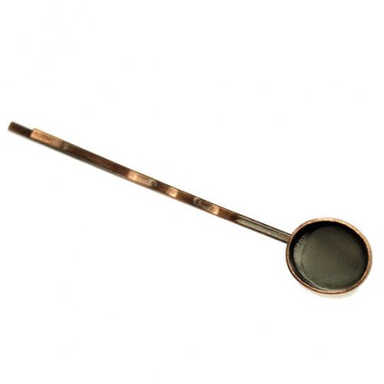 Vlasová spona oválik 12 / 10mm stará meď