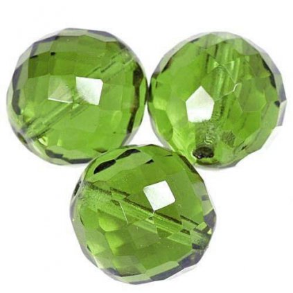 Korálik brúsený 20mm olivine (1ks)