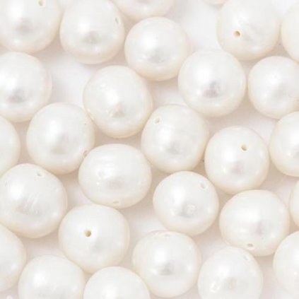 Riečna perla guľatá 8 mm biela
