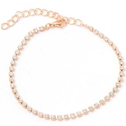 Náramok STRASS 2mm crystal/rose gold