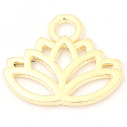 Prívesok Lotosový kvet 18/16mm gold plating 24kt