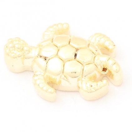 Kovový korálek Korytnačka 13/9mm gold plating 24kt