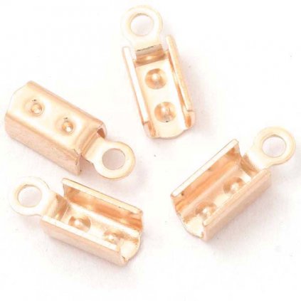 Koncovka na návlekový materiál 2mm chirurgická oceľ rose gold