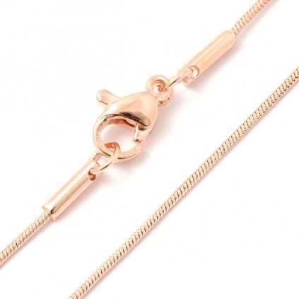Retiazka SNAKE 1mm/44cm chirurgická oceľ rose gold