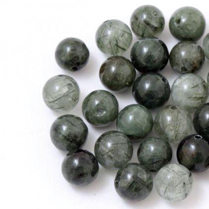 Krištáľ s aktinolitom 6mm (1ks)