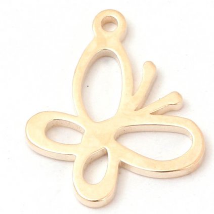 Prívesok motýľ 13/11mm chirugická oceľ rose gold