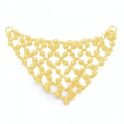 Náhrdelníkový komponent trojuholník 11cm gold plating 24kt