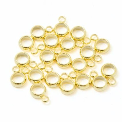Krúžok s očkom 6mm chirurgická oceľ gold plating 24kt