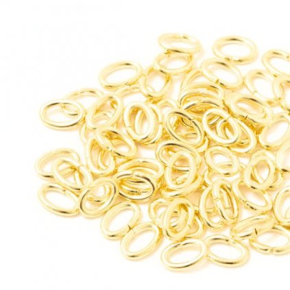 Spojovací oválik 6/4/1mm chirurgická oceľ gold plating 24kt (10ks)