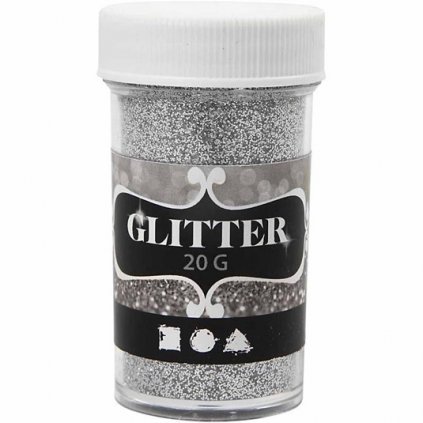 Glitter trblietky 20 g strieborné