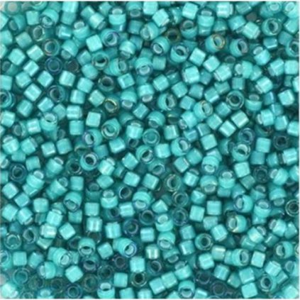 Miyuki Delica 11/0 white lined ab teal (DB-1782)