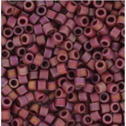 Miyuki Delica 11/0 opaque glazed frosted rainbow dark red (DB-2308)