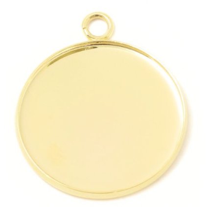 Prívesok kruh 25mm chirurgická ocel gold plating 24kt
