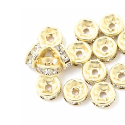 Šatónová rondelka 6/3mm chirurgická oceľ gold plating 24kt