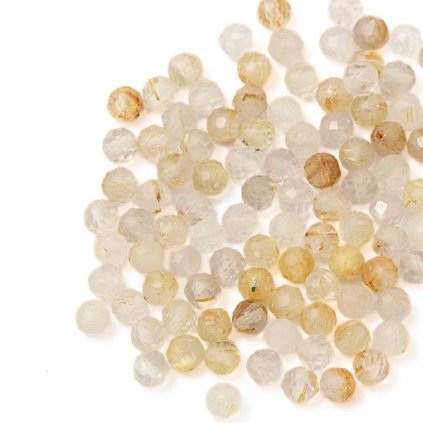 Kríštál s rutilom brúsený 4mm (1ks)