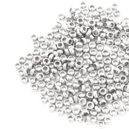 Zatláčací rokajl 1,8mm Ag925 ródium (10ks)