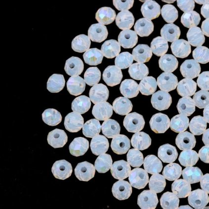 Brúsené korálky slávik 3/2mm crystal AB (4g)