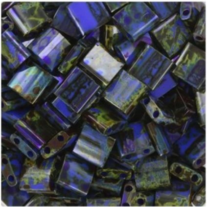 Miyuki Tila 5/5mm opaque cobalt picasso (TL-4518)