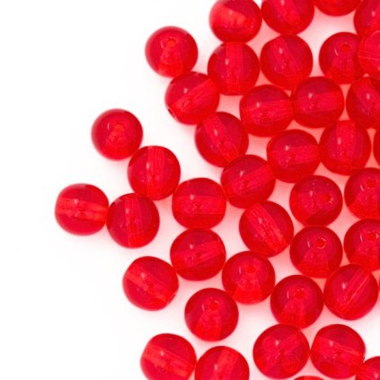 Korálik krčený gulička 6mm červená 90080 (40ks)