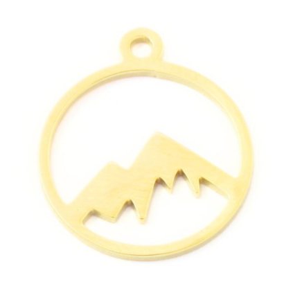 Prívesok hory 17/15mm chirurgická oceľ gold plating 24kt