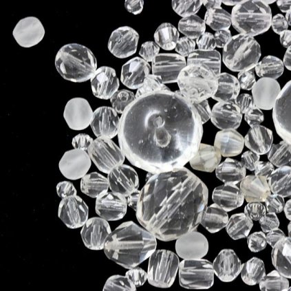 Brúsené korálky mix crystal 50g