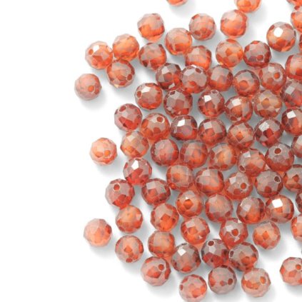 Kubická Zirconia 4mm brúsená dark red (10ks)