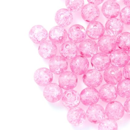 Korálik praskaný gulička 6mm fuchsia 85501