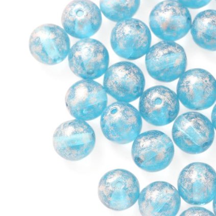 Korálik krčený gulička 8mm aquamarine Ag 60010/34301 (20ks)