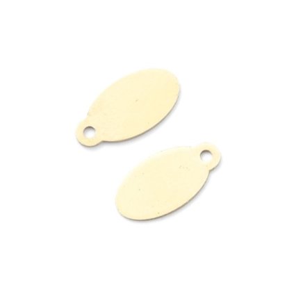 Prívesok oválik na gravírovanie 12/6mm Ag925 gold plating 24kt