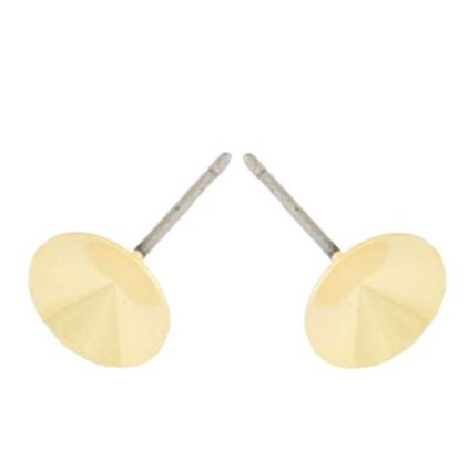 Náušnice tŕň rivoli 6mm Ag925 gold plating 24kt