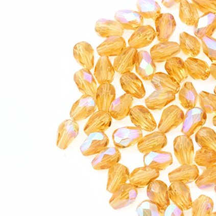 Korálok brúsený hruška 7/5mm light topaz AB 10060/28701 (20ks)