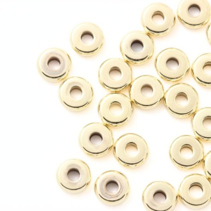 Medzidiel rondelka 6/2mm chirurgická oceľ gold plating 24kt