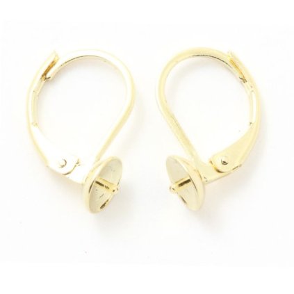 Náušnice miska + tŕň 6mm chirurgická oceľ gold plating 24kt