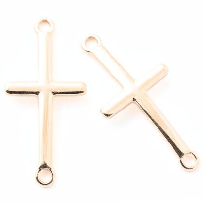 Medzidiel krížik 30/14mm chirurgická oceľ rose gold