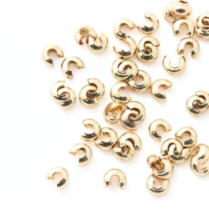 Kryt na zamačkavací rokajl 4/3,5mm chirurgická oceľ zlato