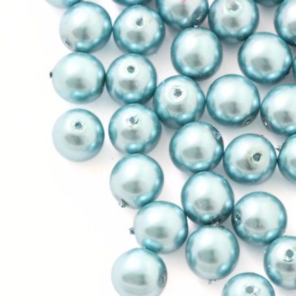 Vosková perla gulička 8mm aquamarine 70437 (10ks)