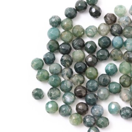 Achát machový 4mm brúsený (1ks)