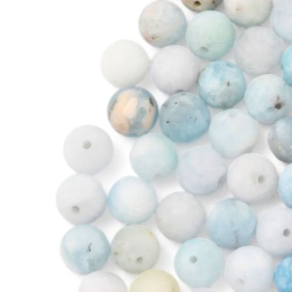 Akvamarín 8mm mat (1ks)