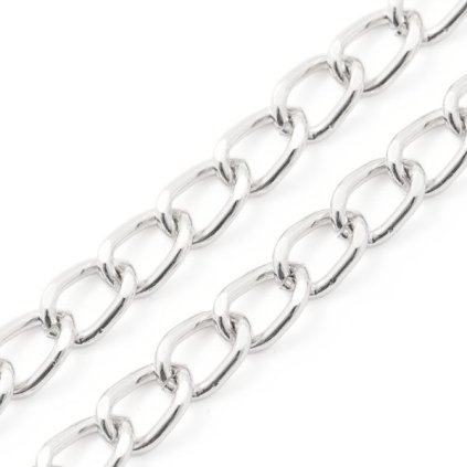 Retiazka hliníková 10/6,5/1,8mm striebro