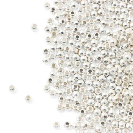 Plastová korálka gulička 3mm striebro (5g)