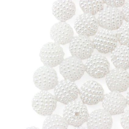 Plastová gulička bubble 10mm biela (1ks)