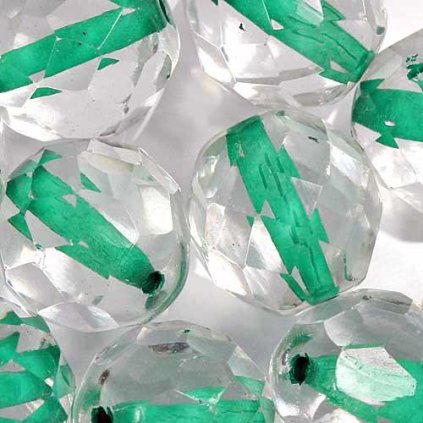 Korálik brúsený 12mm crystal prieťah zelená