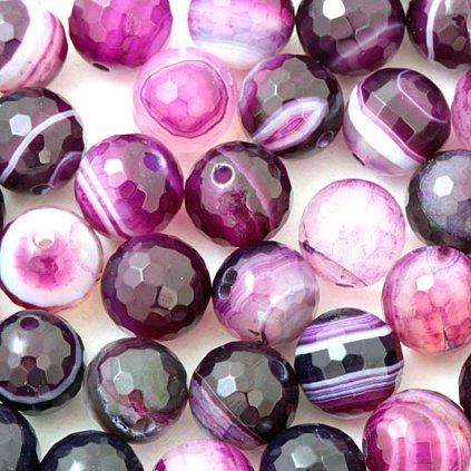 Achát fialový brúsený 10mm (1ks)
