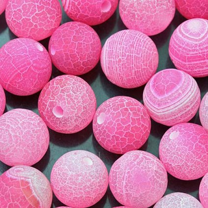 Achát ružový 10mm pukanie (1ks)