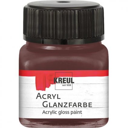 Akrylová farba KREUL 20ml lesklá tmavo hnedá