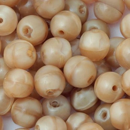 Korálik krčený GULIČKA 6mm béžová žíhaná