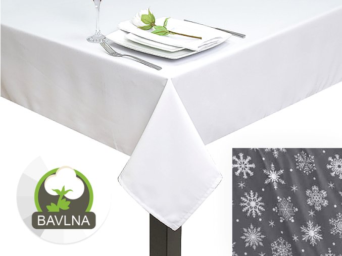 stolovy obrus bavlna ruzomberok ruza slovenske textil snow grey